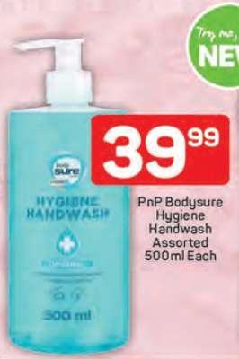 PnP Bodysure Hygiene Handwash Assorted 500ml Each