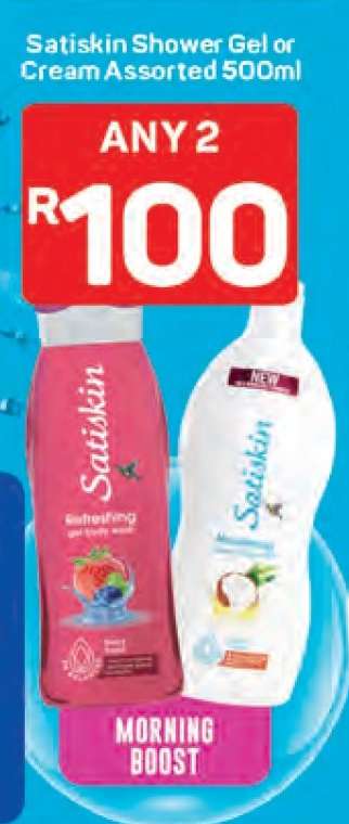 Satiskin Shower Gel or Cream Assorted 500ml