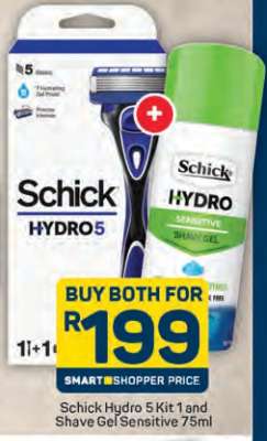 Schick Hydro 5 Kit 1 and Shave Gel Sensitive 75ml
