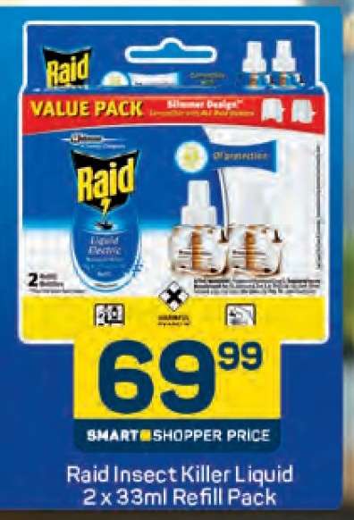 Raid Insect Killer Liquid 2 x 33ml Refill Pack