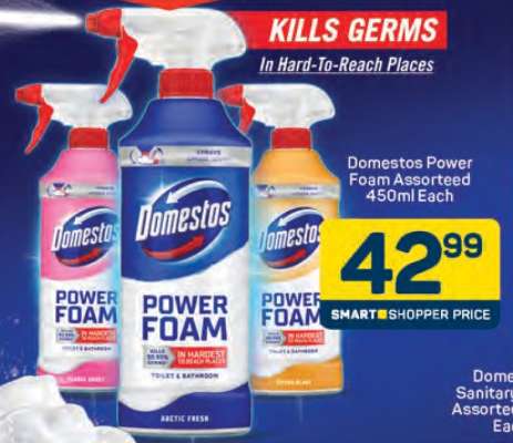 Domestos Power Foam Assorted 450ml Each