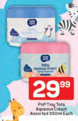 PnP Tiny Tots Aqueous Cream Assorted 350ml Each