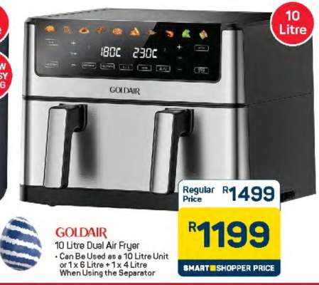 GOLDAIR 10 Litre Dual Air Fryer