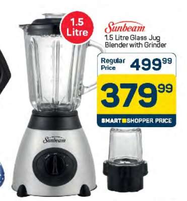 Sunbeam 1.5 Litre Glass Jug Blender with Grinder