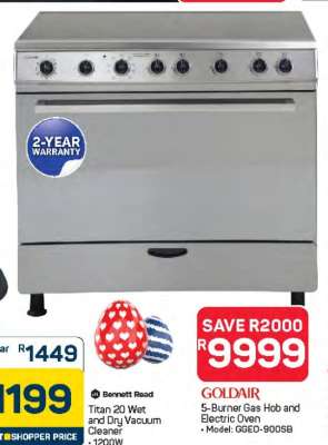 Goldair 5-Burner Gas Hob and Electric Oven