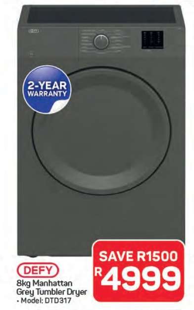 Defy 8kg Manhattan Grey Tumbler Dryer