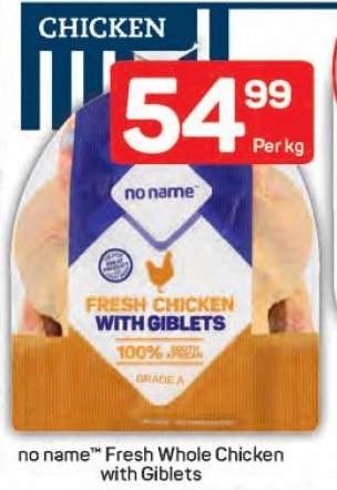 no name™ Fresh Whole Chicken with Giblets