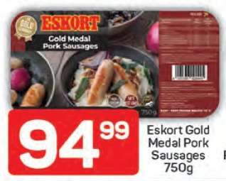 Eskort Gold Medal Pork Sausages 750g