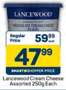 Lancewood Cream Cheese Assorted 250g Each