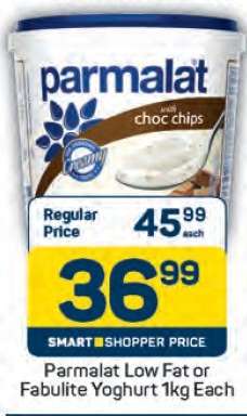 Parmalat Low Fat or Fabulite Yoghurt 1kg
