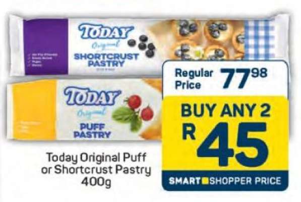 Today Original Puff or Shortcrust Pastry 400g