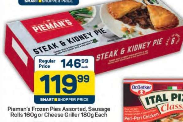 Pieman's Frozen Pies Assorted, Sausage Rolls 160g or Cheese Griller 180g Each