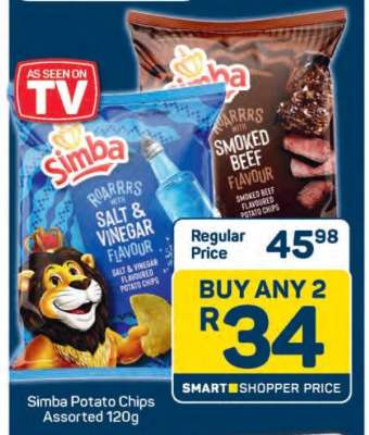 Simba Potato Chips Assorted 120g