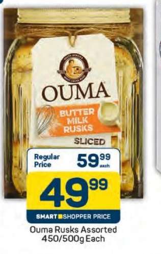 Ouma Rusks Assorted 450/500g Each