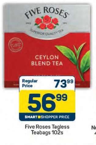 Five Roses Tagless
Teabags 102s