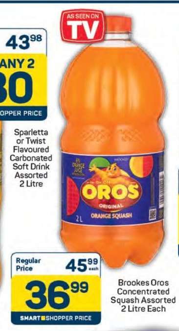 Brookes Oros Concentrated Squash Assorted 2 Litre Each