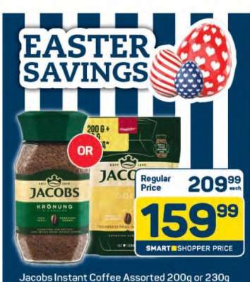 Jacobs Instant Coffee Assorted 200g or 230g