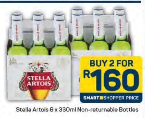 Stella Artois 6 x 330ml Non-Returnable Bottles