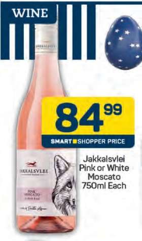 Jakkalsvlei Pink or White Moscato 750ml