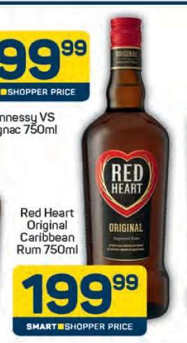 Red Heart Original Caribbean Rum 750ml