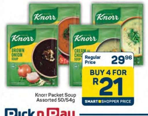 Knorr Packet Soup Assorted 50/54g
