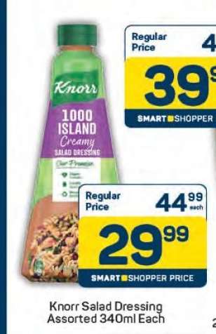 Knorr Salad Dressing Assorted 340ml Each