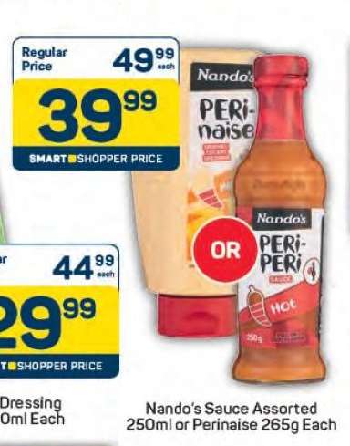 Nando's Sauce Assorted 250ml or Perinaise 265g