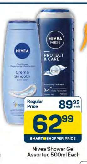 Nivea Shower Gel Assorted 500ml Each