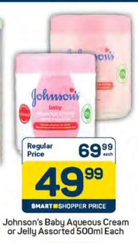 Johnson's Baby Aqueous Cream or Jelly Assorted 500ml Each