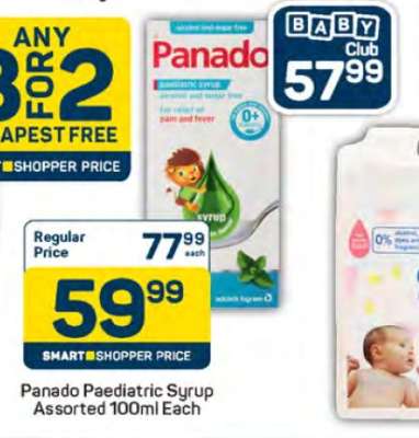 Panado Paediatric Syrup Assorted 100ml Each