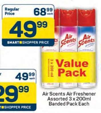 Air Scents Air Freshener Assorted 3 x 200ml Banded Pack Each