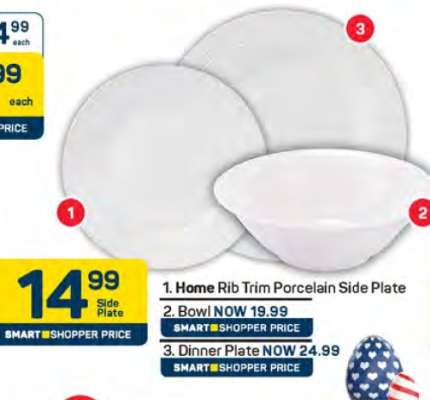 Home Rib Trim Porcelain Side Plate