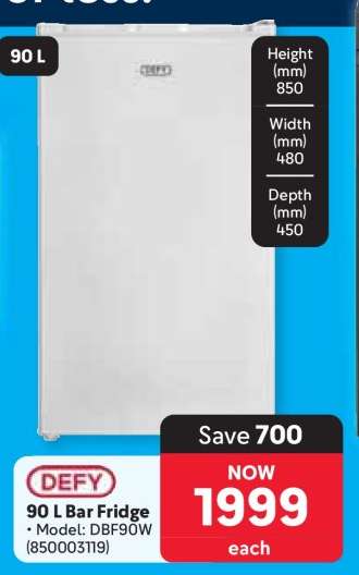 DEFY 90 L Bar Fridge
