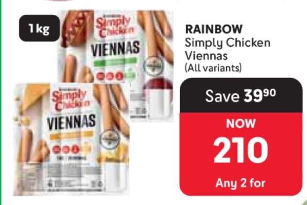 Rainbow Simply Chicken Viennas