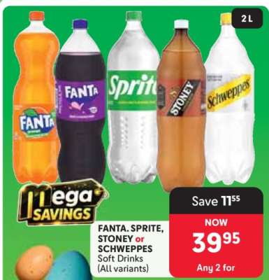 FANTA, SPRITE, STONEY or SCHWEPPES