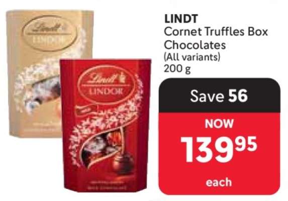 LINDT Cornet Truffles Box Chocolates