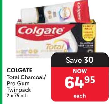 COLGATE Total Charcoal/Pro Gum Twinpack