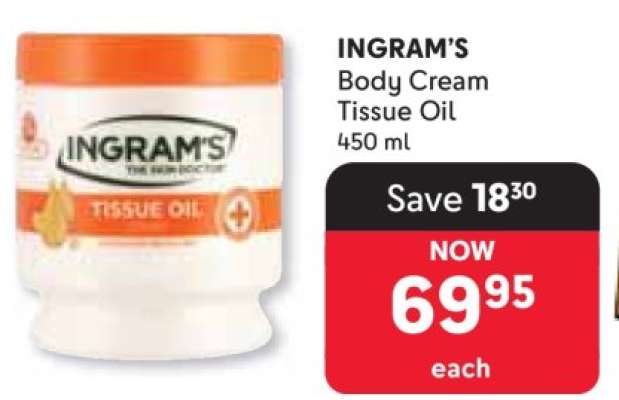 INGRAM'S Body Cream Tissue Oil