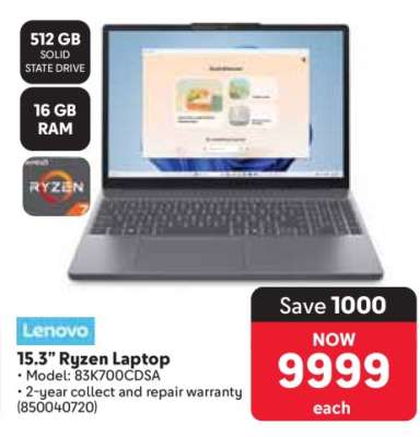 Lenovo 15.3” Ryzen Laptop