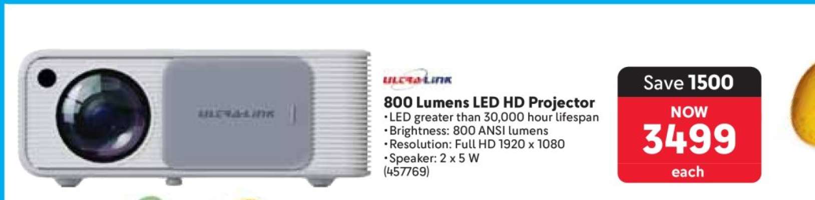 800 Lumens LED HD Projector