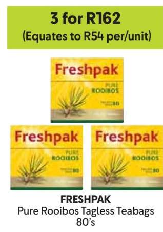 FRESHPAK Pure Rooibos Tagless Teabags 80's