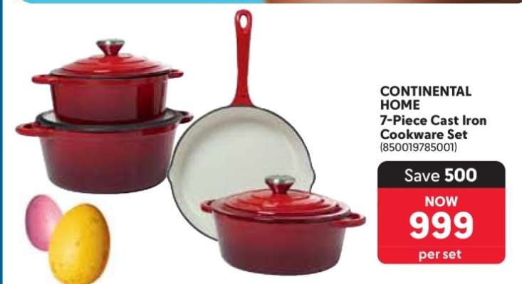 CONTINENTAL HOME 7-Piece Cast Iron Cookware Set