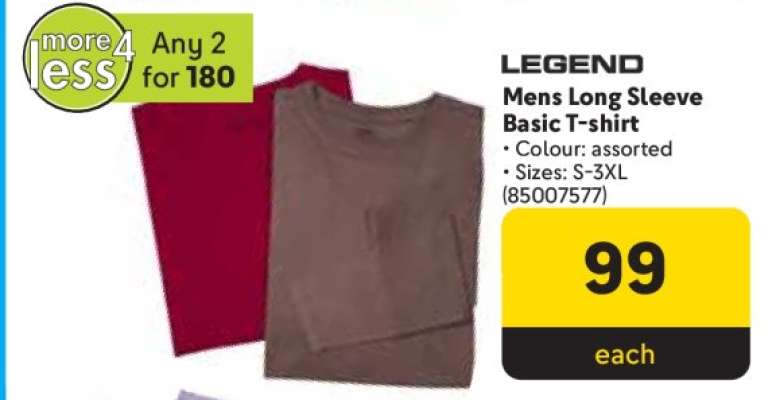 LEGEND Mens Long Sleeve Basic T-shirt
