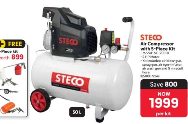 STECO Air Compressor with 5-piece Kit