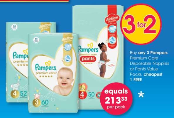 Pampers Premium Care Disposable Nappies or Pants Value Packs