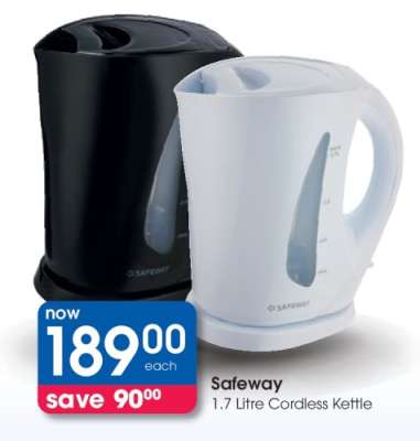 Safeway 1.7 Litre Cordless Kettle