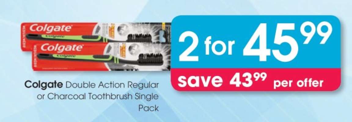 Colgate Double Action Regular or Charcoal Toothbrush Single Pack