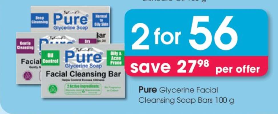 Pure Glycerine Facial Cleansing Soap Bars 100 g