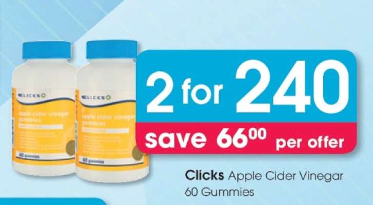 Clicks Apple Cider Vinegar 60 Gummies