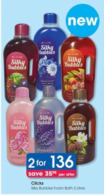 Clicks Silky Bubbles Foam Bath 2 Litres